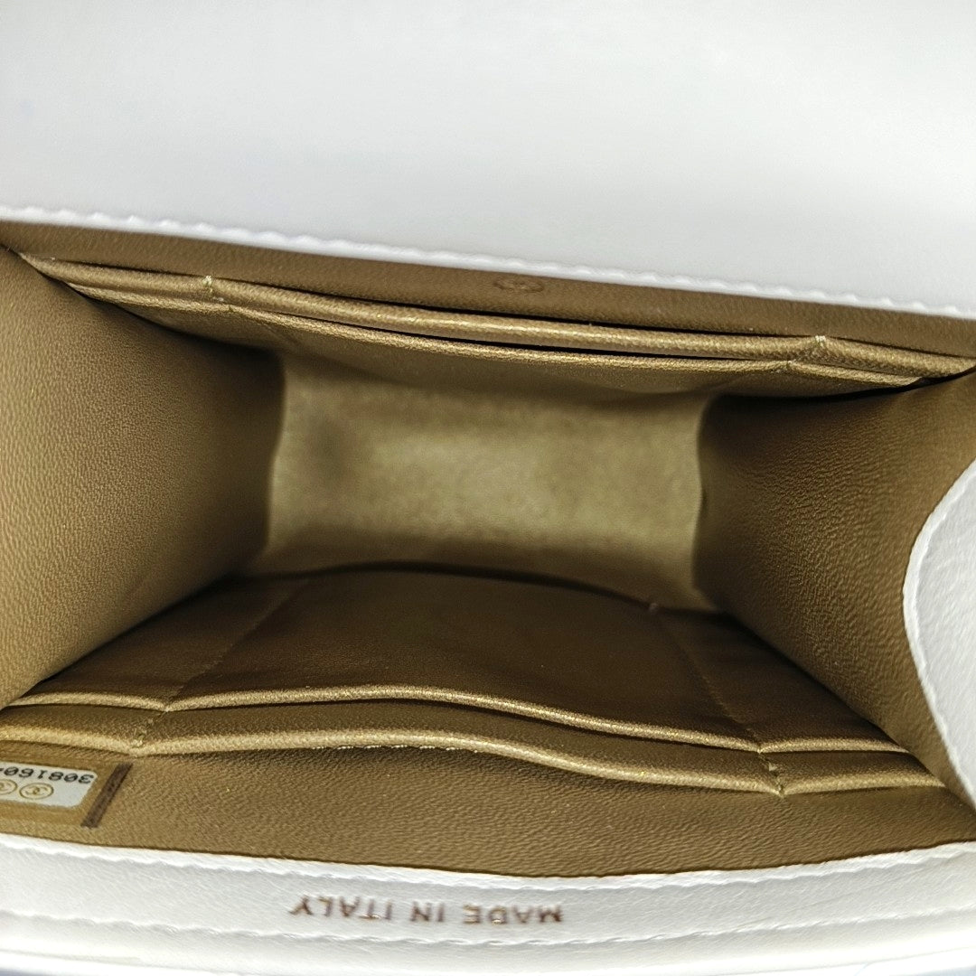 Quilted Lambskin Crossbody Bag White