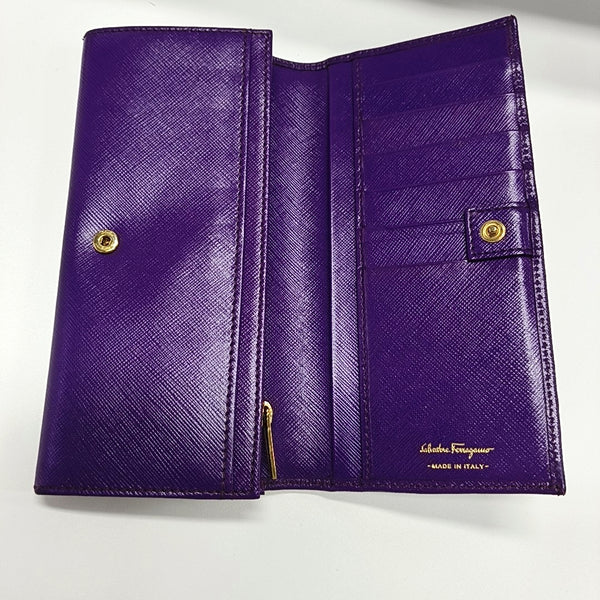 Gancini Calfskin Purple Wallet