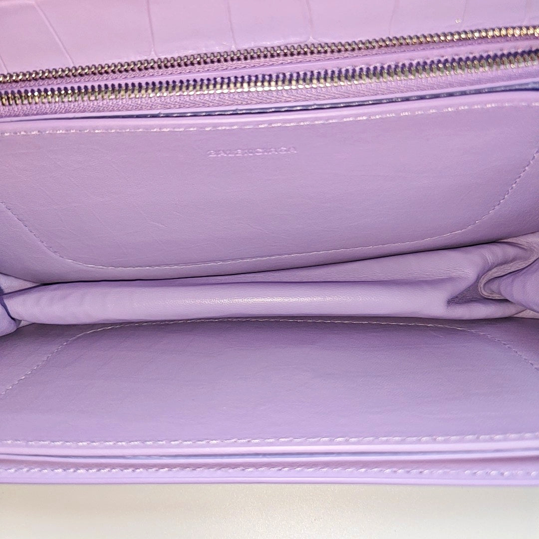 Calfskin Shoulder Bag Purple