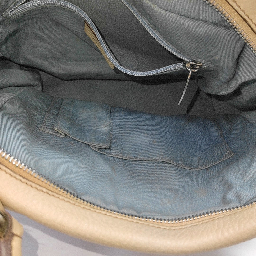 Calfskin Top Handle Bag Beige