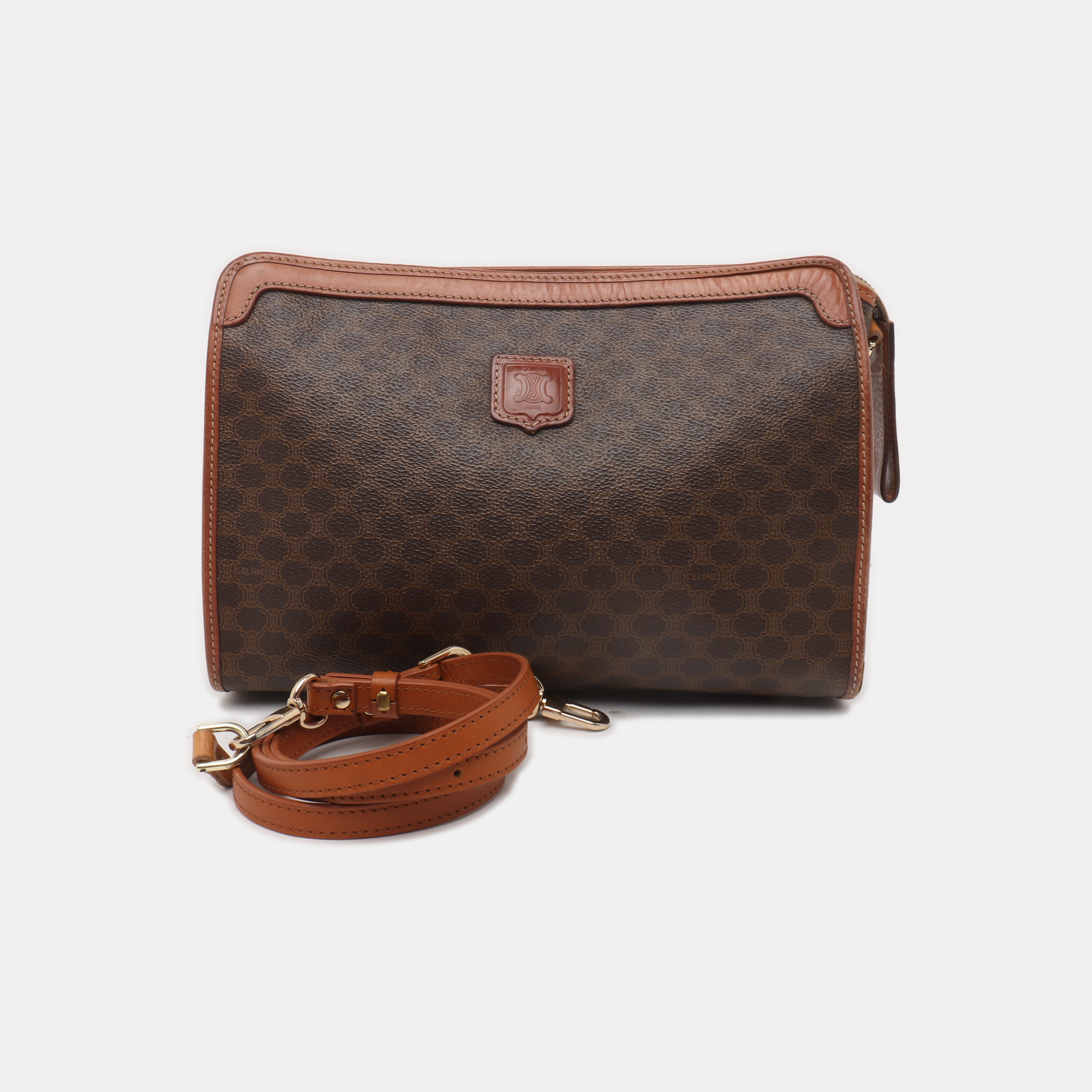 MACADAM CLUTCHES Coated Canvas Brown