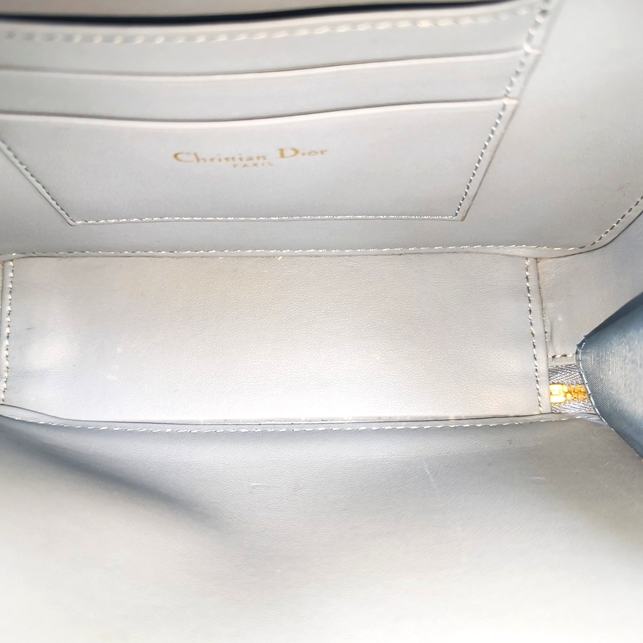 Cannage Calfskin Shoulder Bag Blue