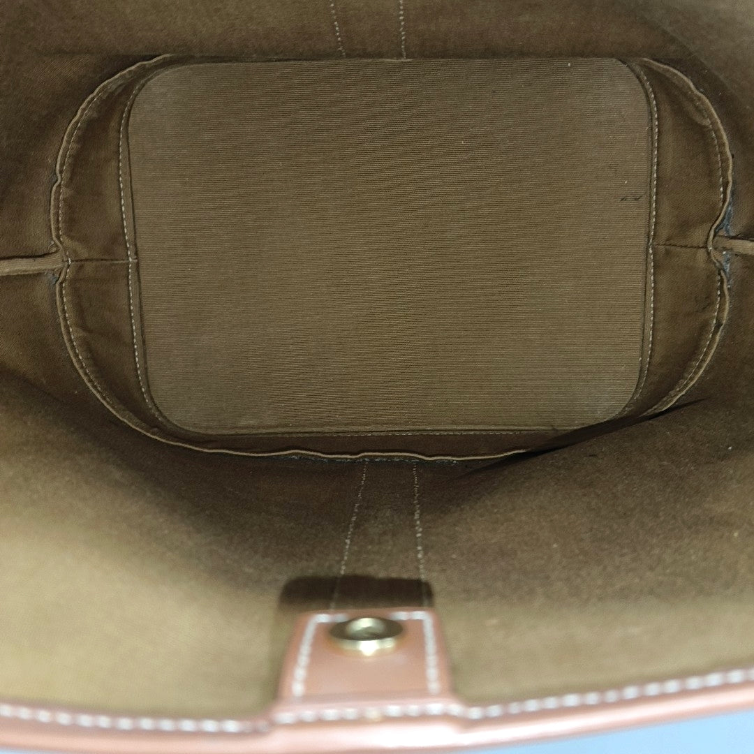 Authenticated pre-owned  TRIOMPHE CANVAS Medium Coated Canvas Brown - Bucket Bag at Looply