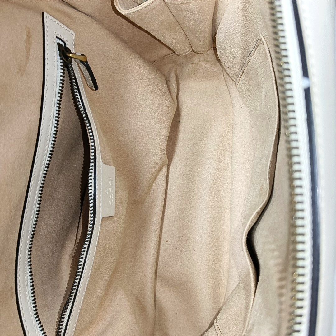 GG Marmont Medium Quilted Calfskin White