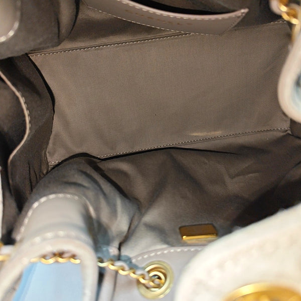 CHANEL 25 Small Quilted Suede Gray