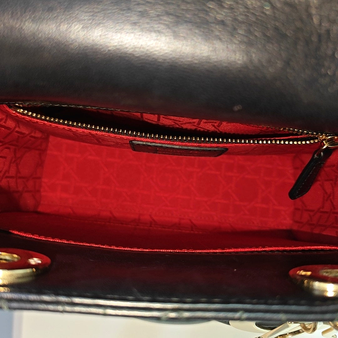 Lady Dior Small Cannage Lambskin Black