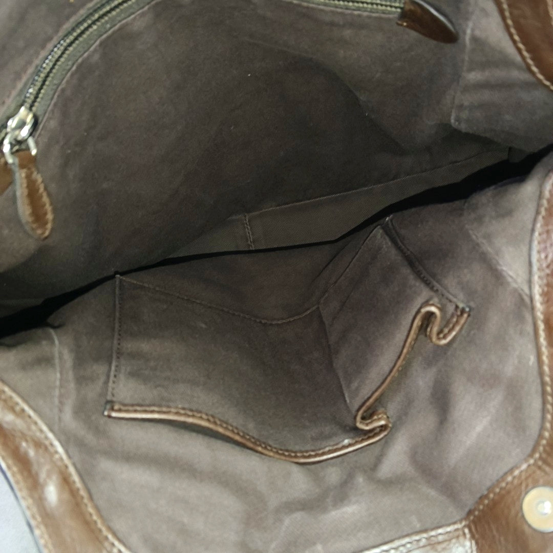 Calfskin Shoulder Bag Brown