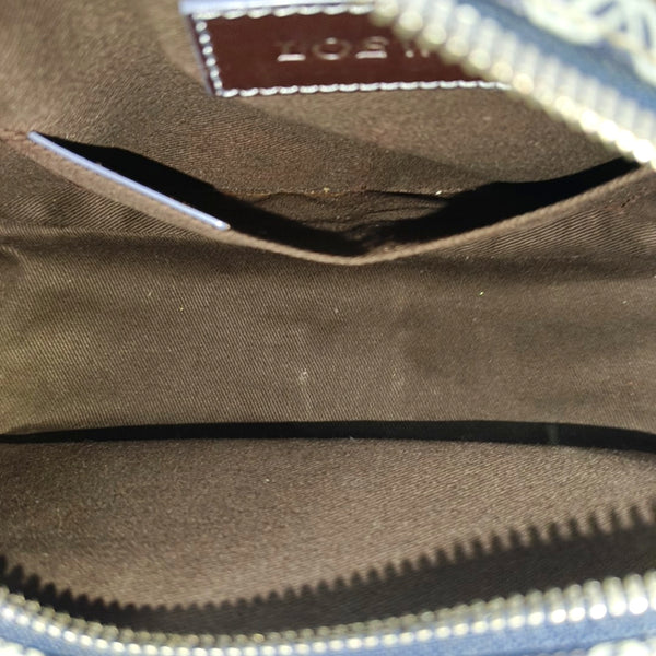 Coated Canvas Shoulder Bag Blue