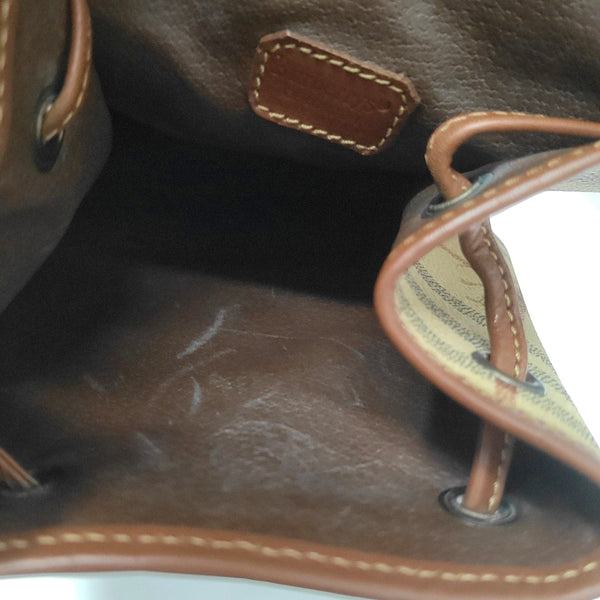 Coated Canvas Backpack Beige