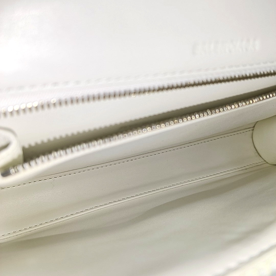 Leather Shoulder Bag White