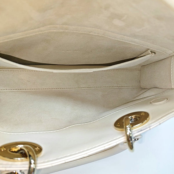 Lady D-Joy Medium Cannage Lambskin White