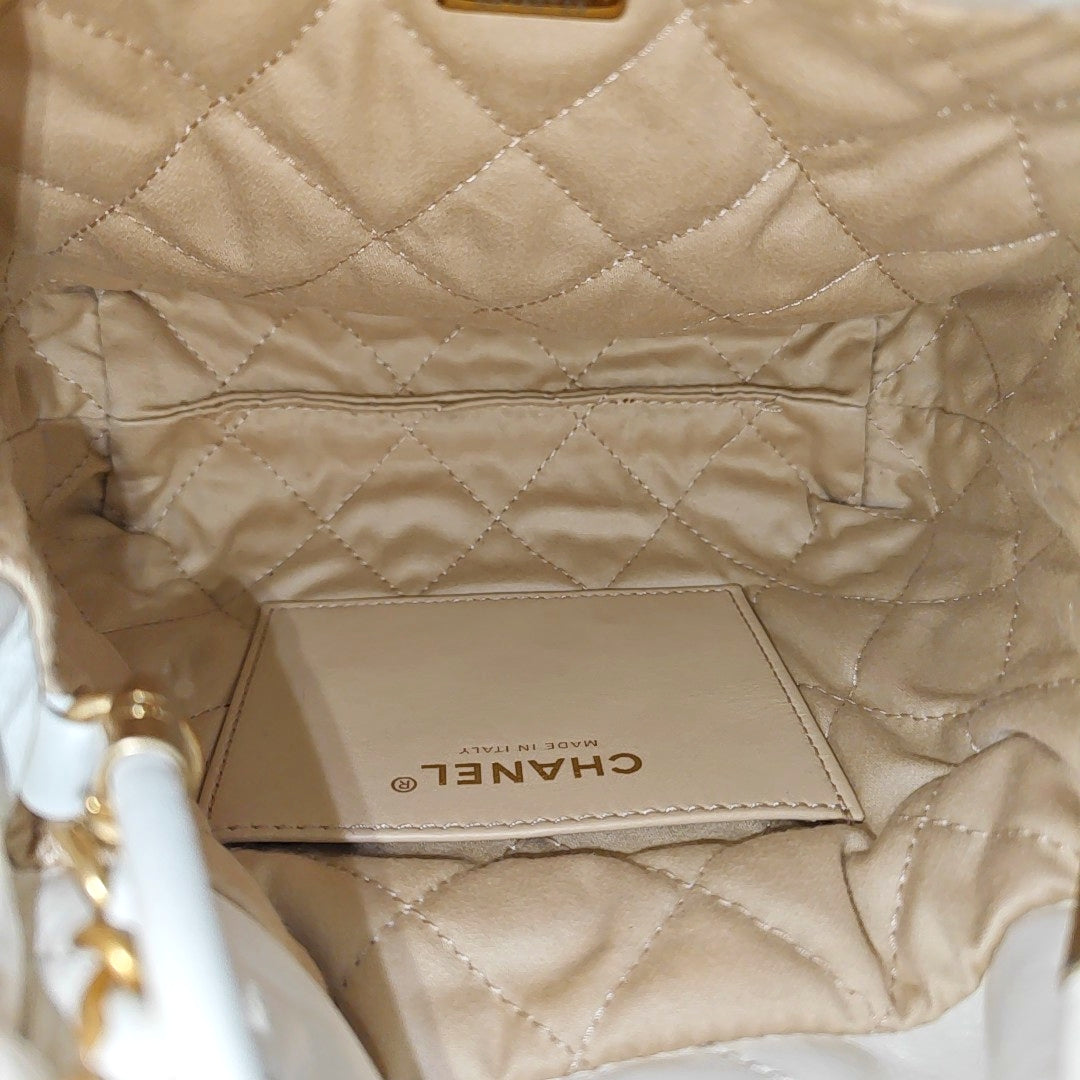 CHANEL 22 Mini Quilted Calfskin White