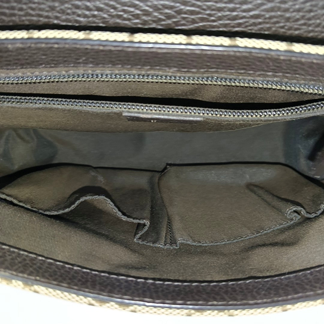 Monogram Canvas Shoulder Bag Brown