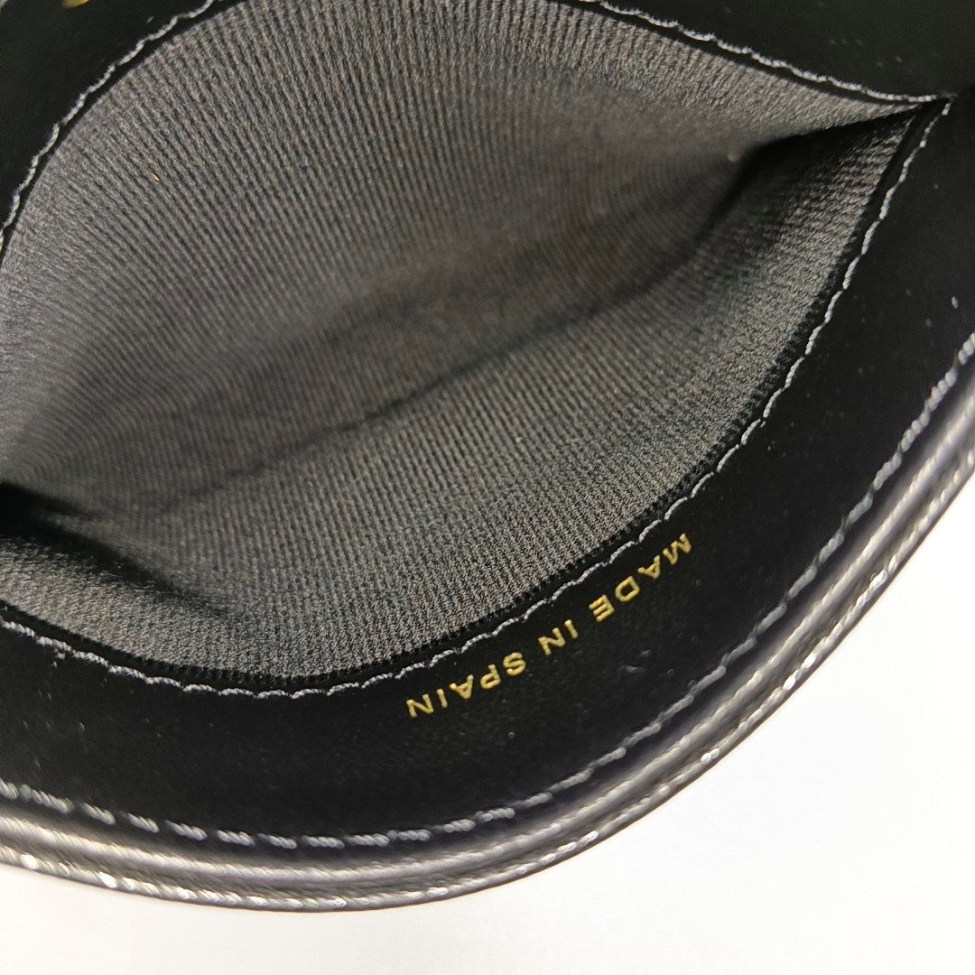 Grained Calfskin Card Holder Black