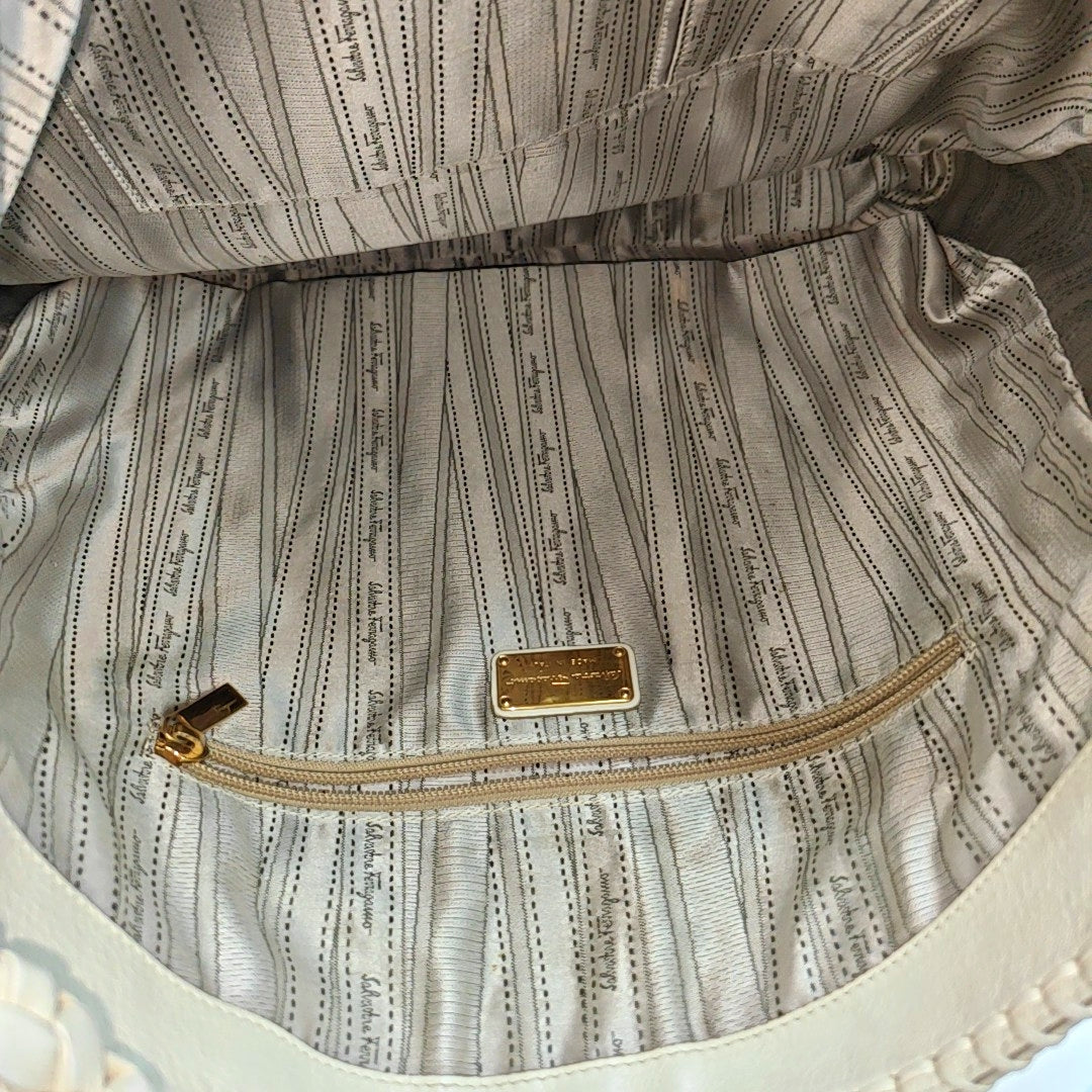 Calfskin Top Handle Bag White