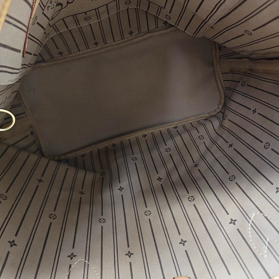 NEVERFULL MM Monogram Coated Canvas Brown