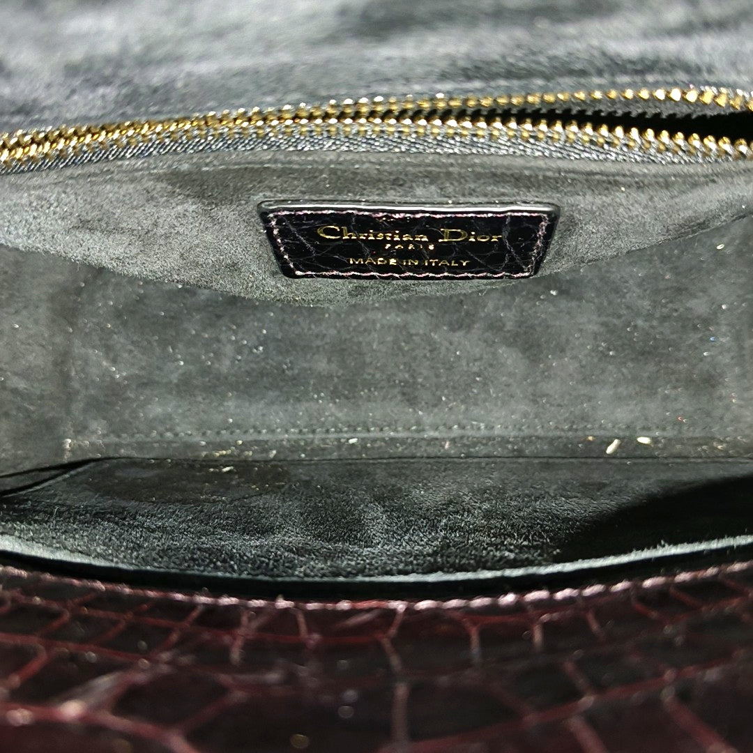 Lady Dior Small Crocodile Red