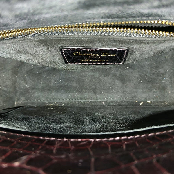 Lady Dior Small Crocodile Red