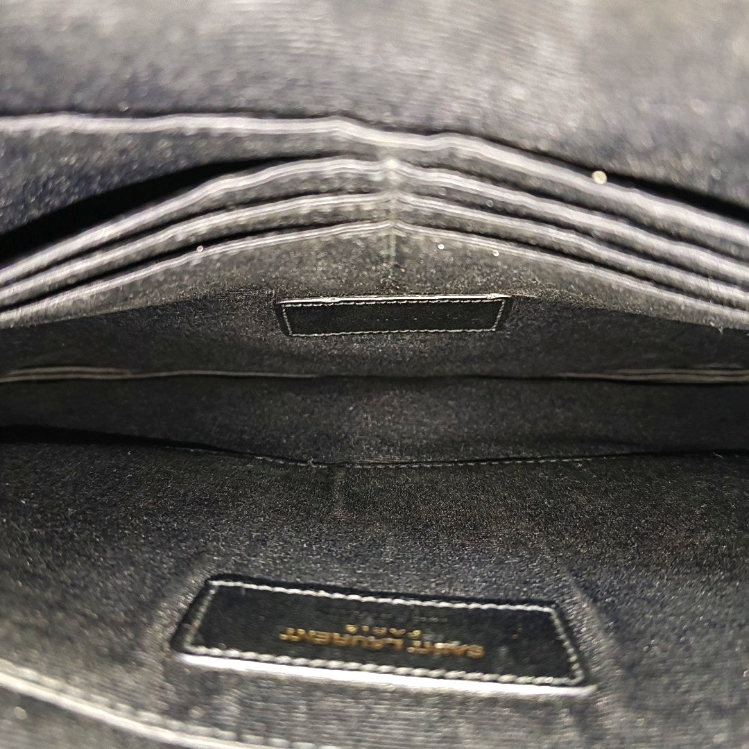 Coated Canvas Clutch Black