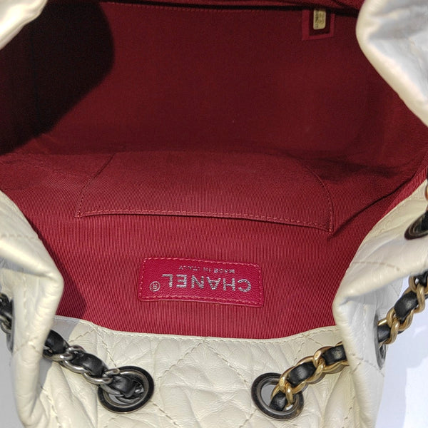 GABRIELLE Small Quilted Calfskin White