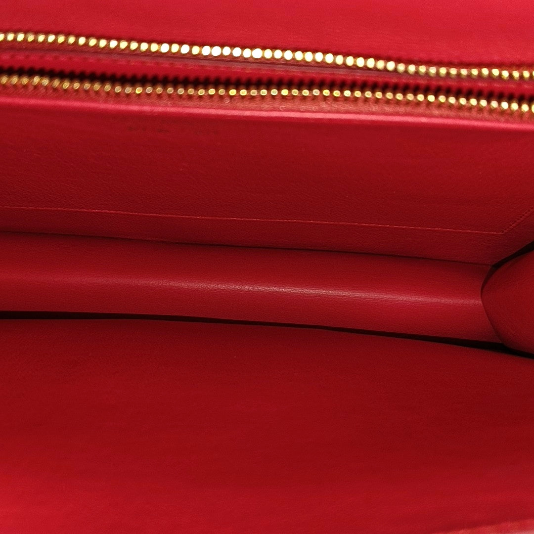 Quilted Leather Shoulder Bag Red