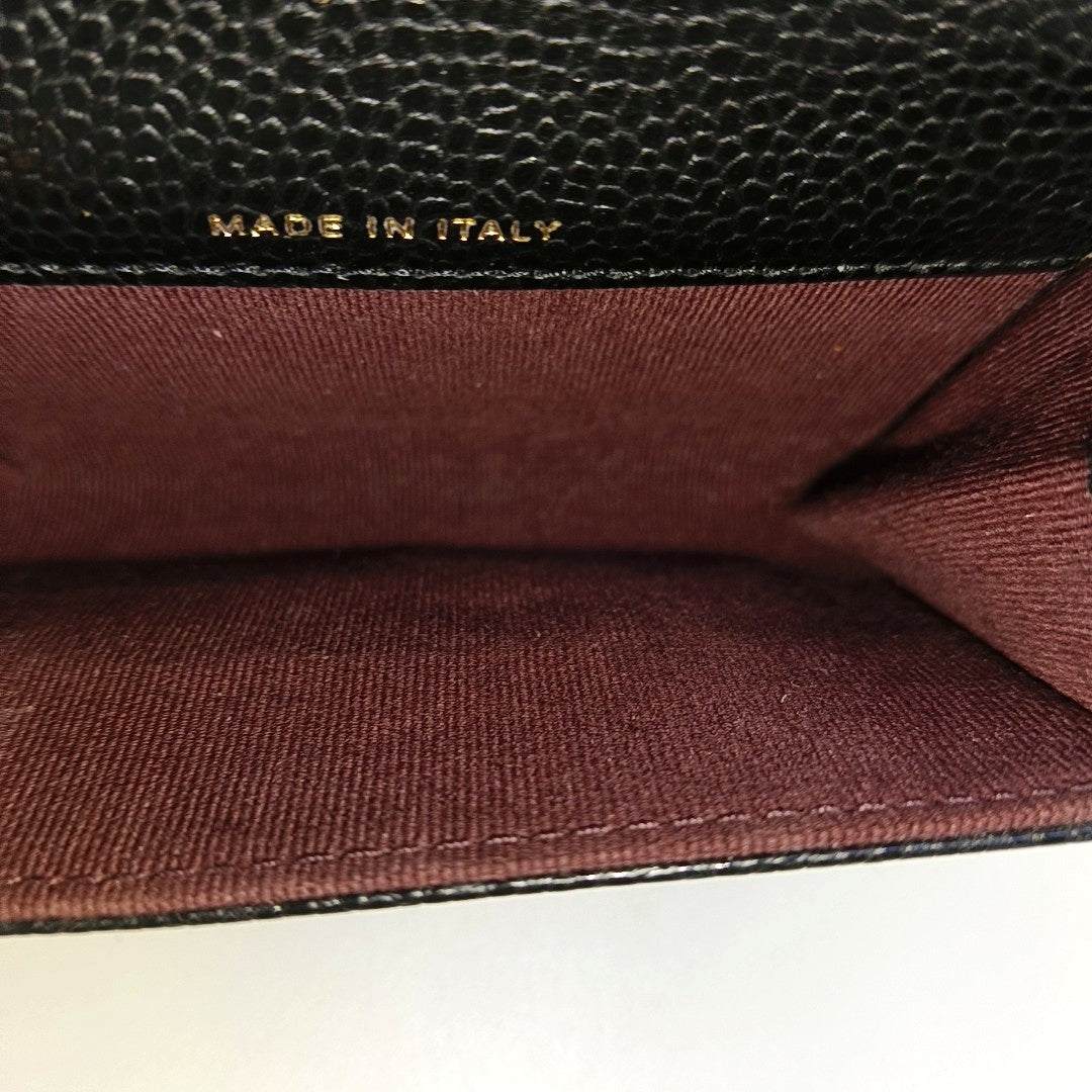 CLASSIC FLAP Quilted Grained Calfskin Black Wallet