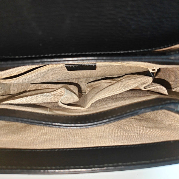 Interlocking G Large Calfskin Black