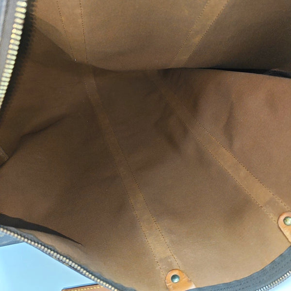 KEEPALL 60 Monogram Coated Canvas Brown