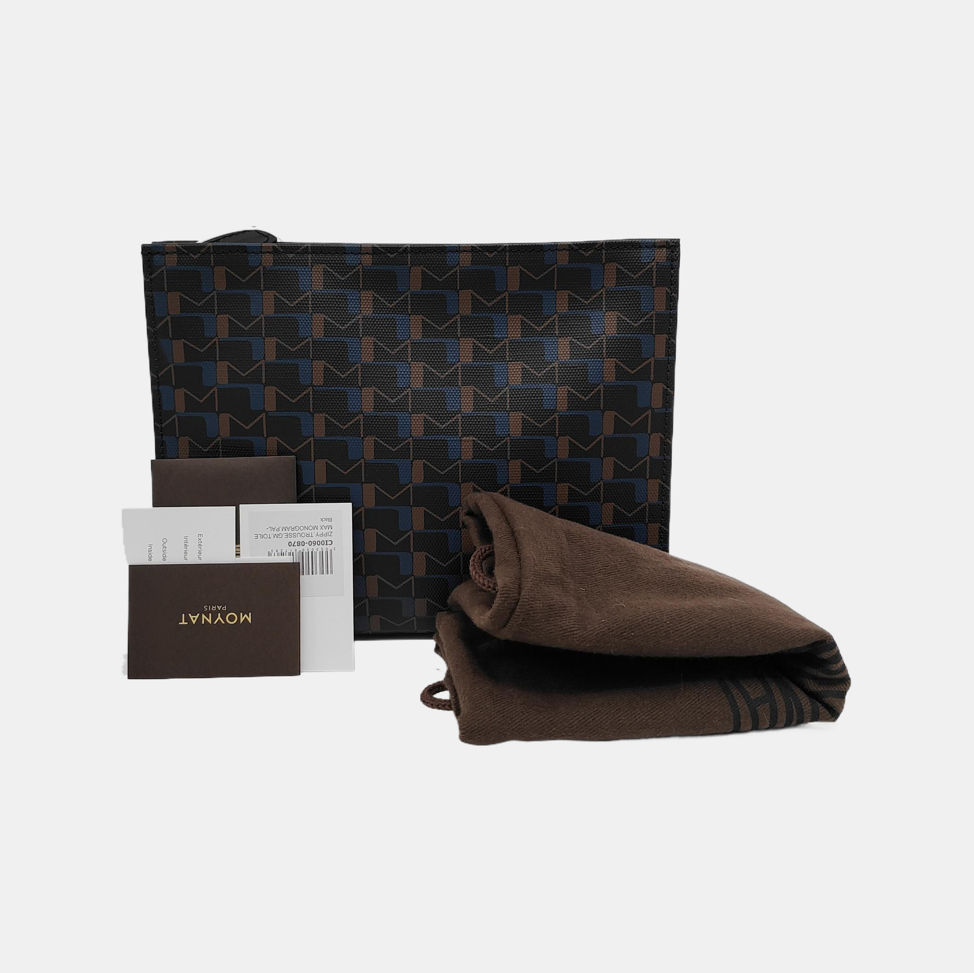 Coated Canvas Clutch Large Black