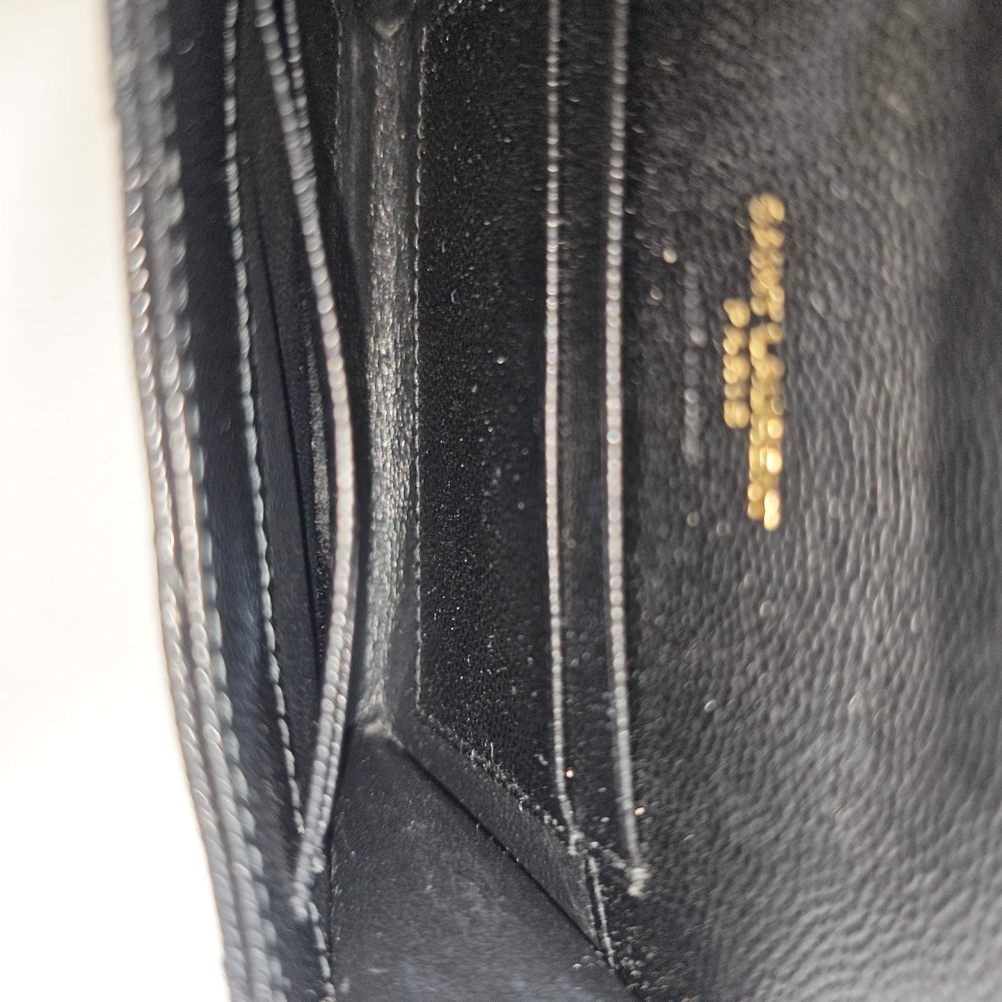 MONOGRAM Chevron Calfskin Black Coin Purse