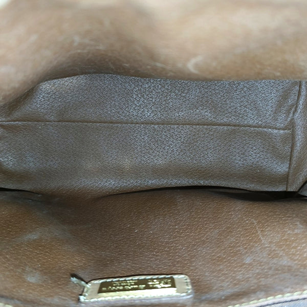 Coated Canvas Shoulder Bag Beige