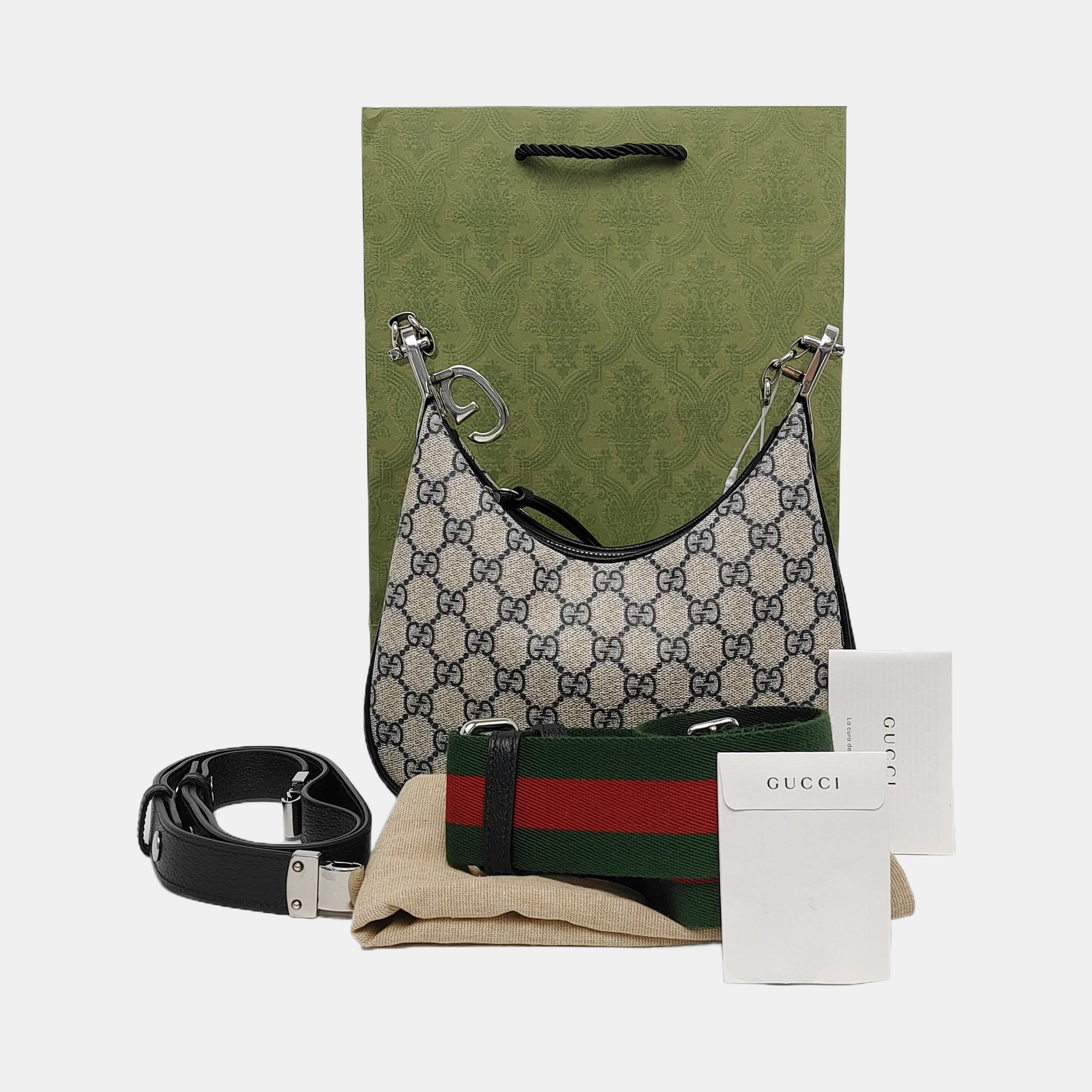 Attache Small Monogram Coated Canvas Beige