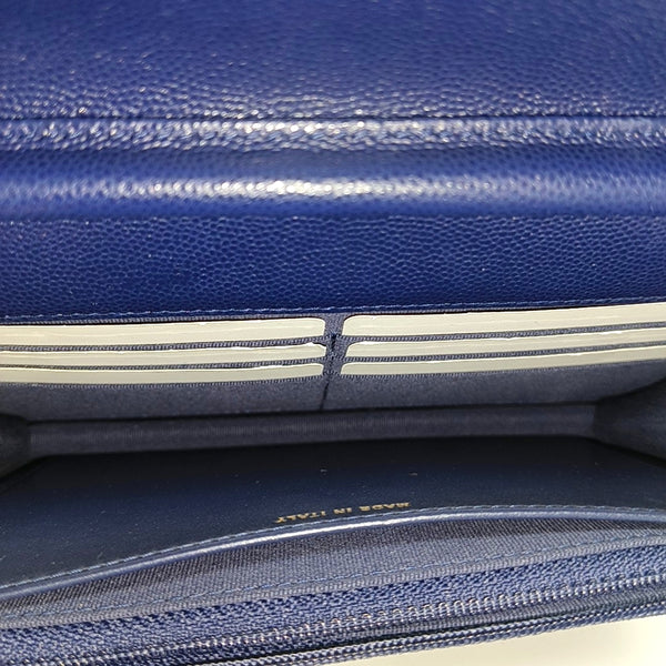 WOC Quilted Grained Calfskin Blue