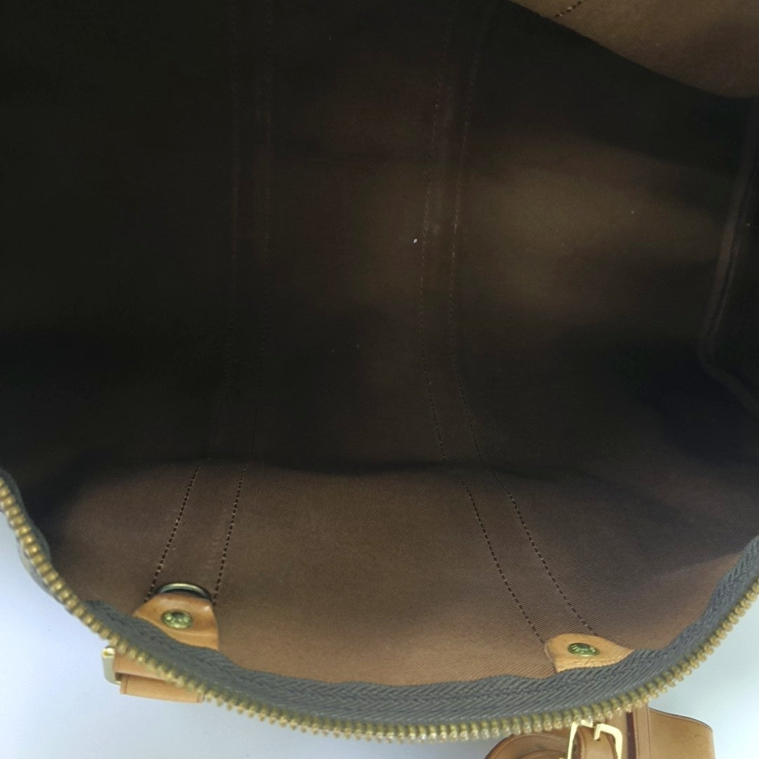 KEEPALL 45 Monogram Coated Canvas Brown