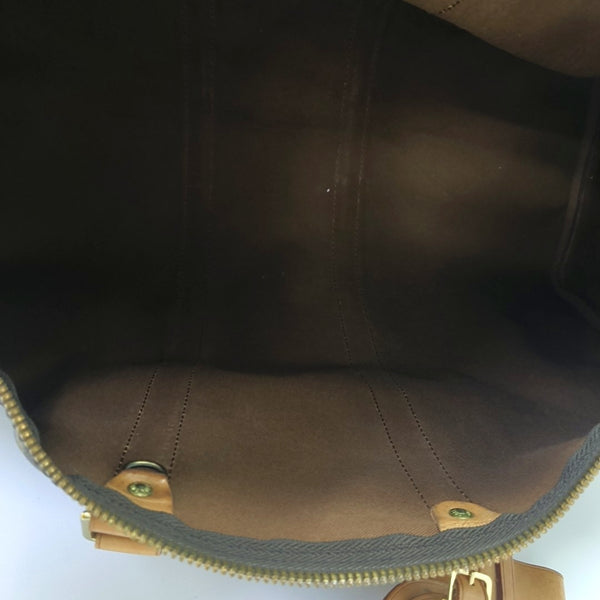 KEEPALL 45 Monogram Coated Canvas Brown