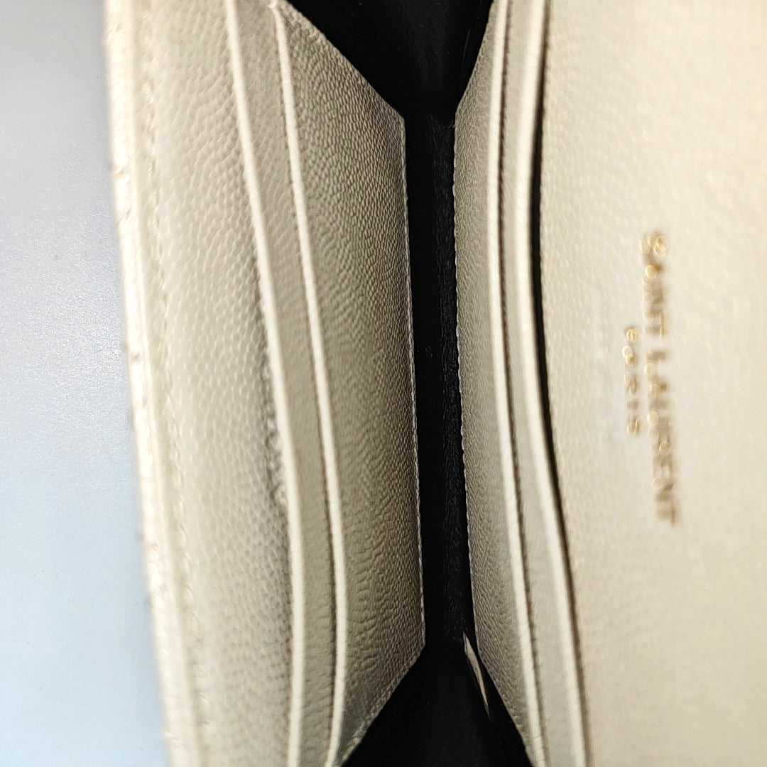 ENVELOPE Small Chevron Calfskin White Wallet