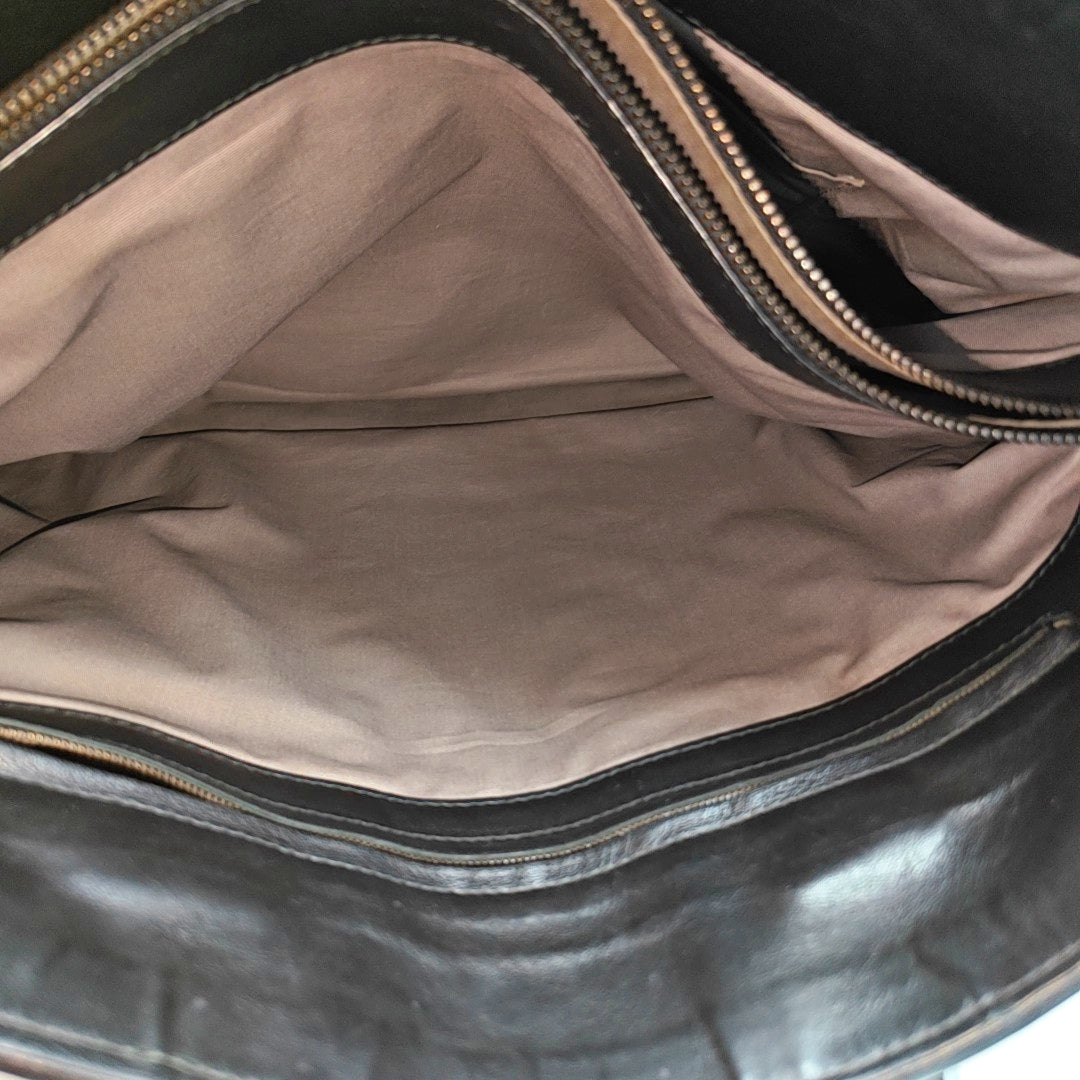 Calfskin Top Handle Bag Black