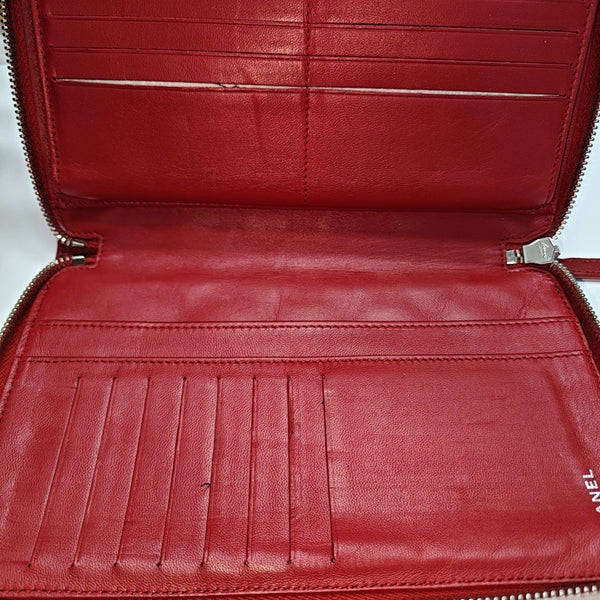 Quilted Lambskin Wallet Red