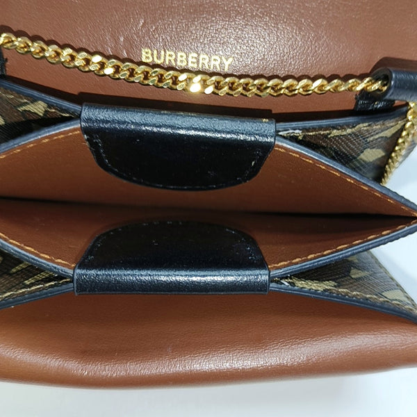Coated Canvas Shoulder Bag Brown