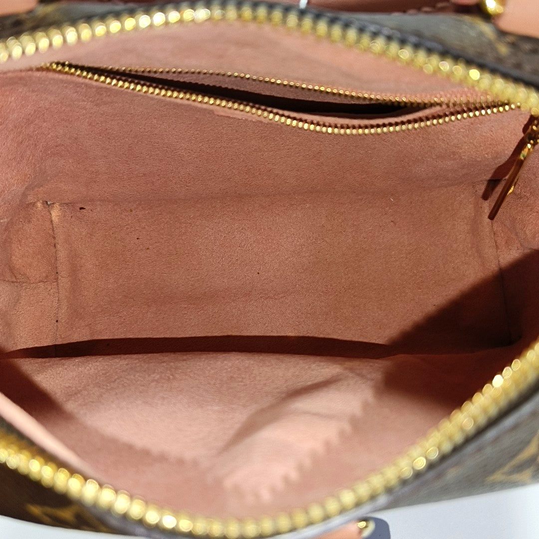 PETITE MALLE Monogram Coated Canvas Brown