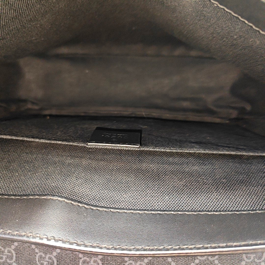 Monogram Coated Canvas Shoulder Bag Black