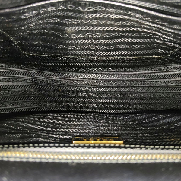 Galleria Large Saffiano Calfskin Black