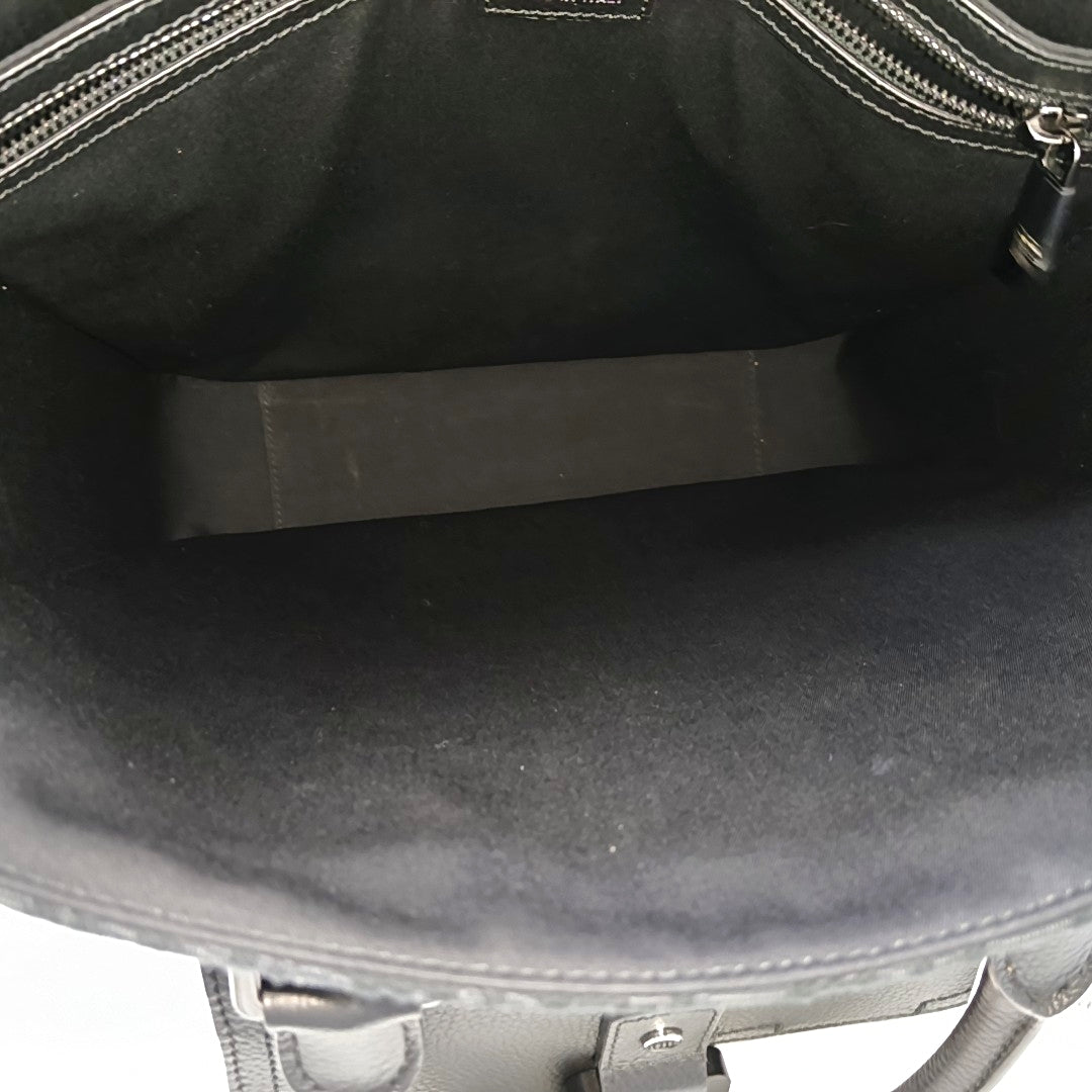 Saddle Medium Oblique Canvas Black
