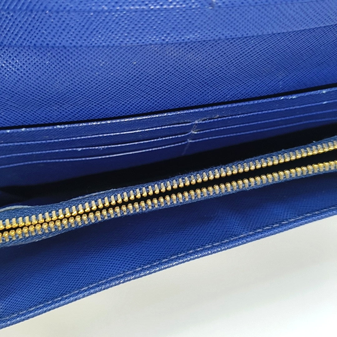 Mini Bag Saffiano Calfskin Blue Wallet
