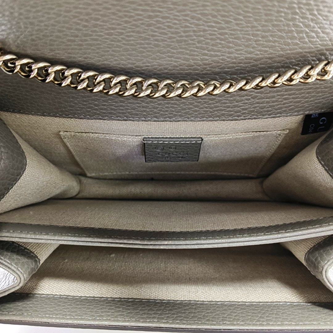 Interlocking G Small Calfskin Gray