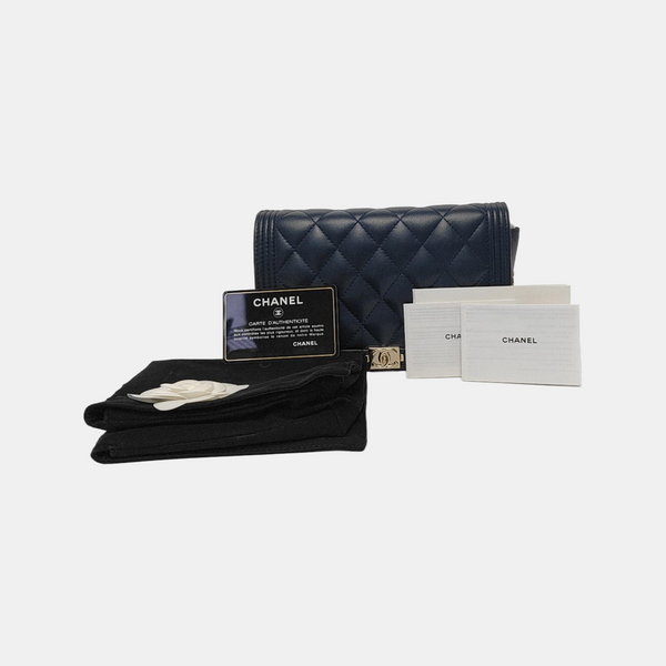 BOY CHANEL Mini Quilted Lambskin Blue