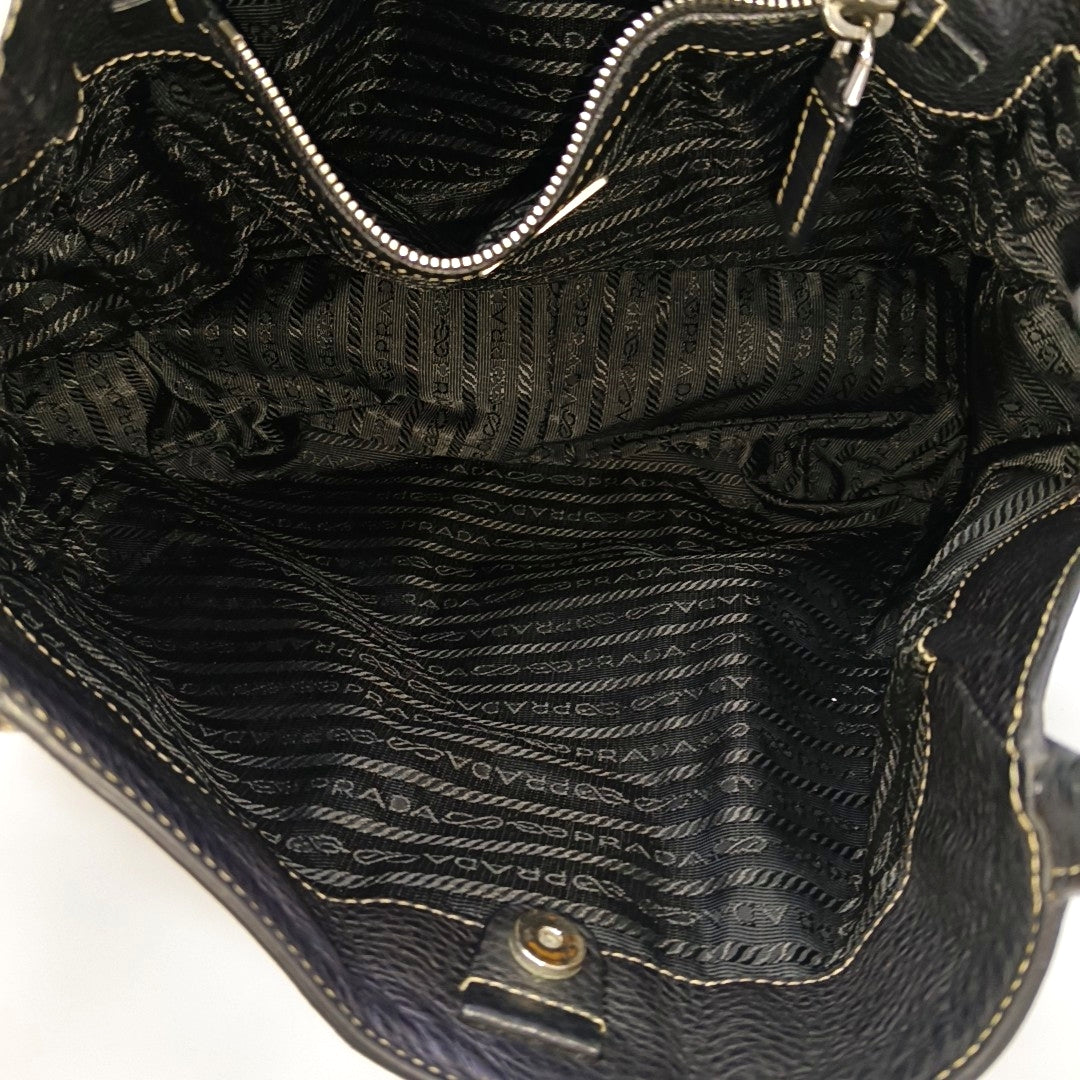 Nylon Top Handle Bag Black