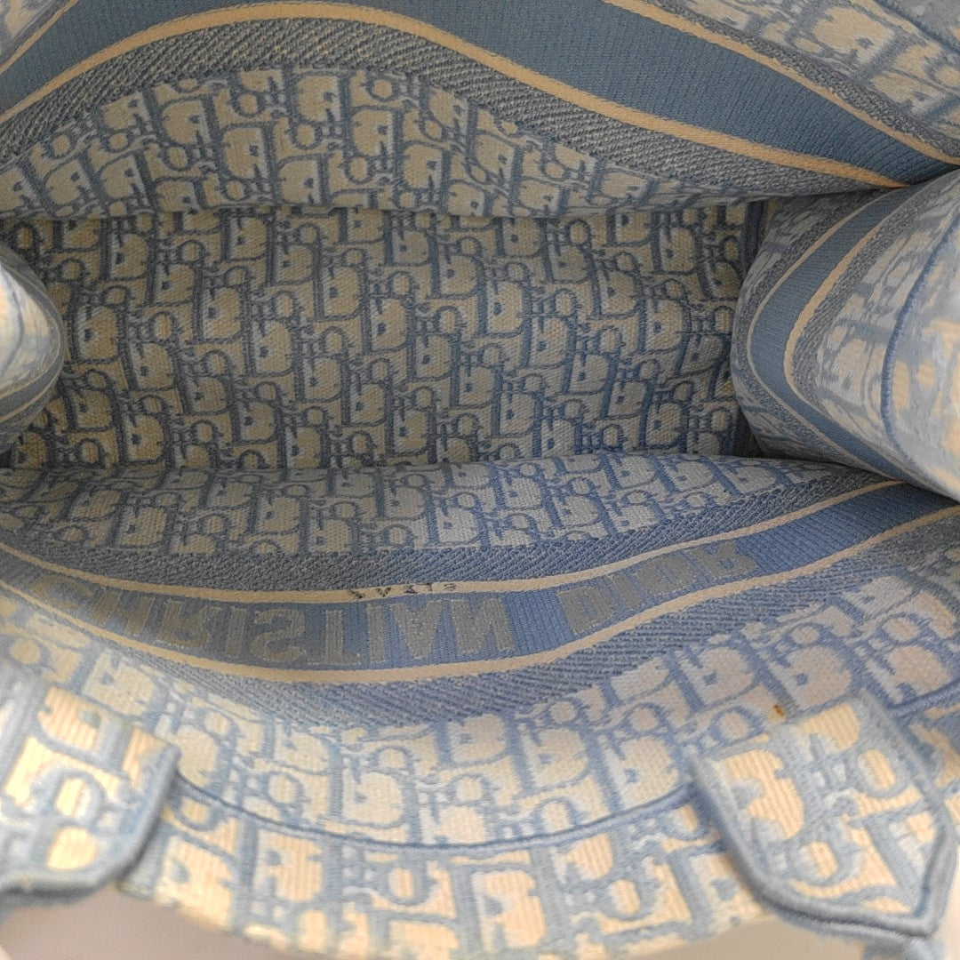 Book Tote Medium Oblique Canvas Blue