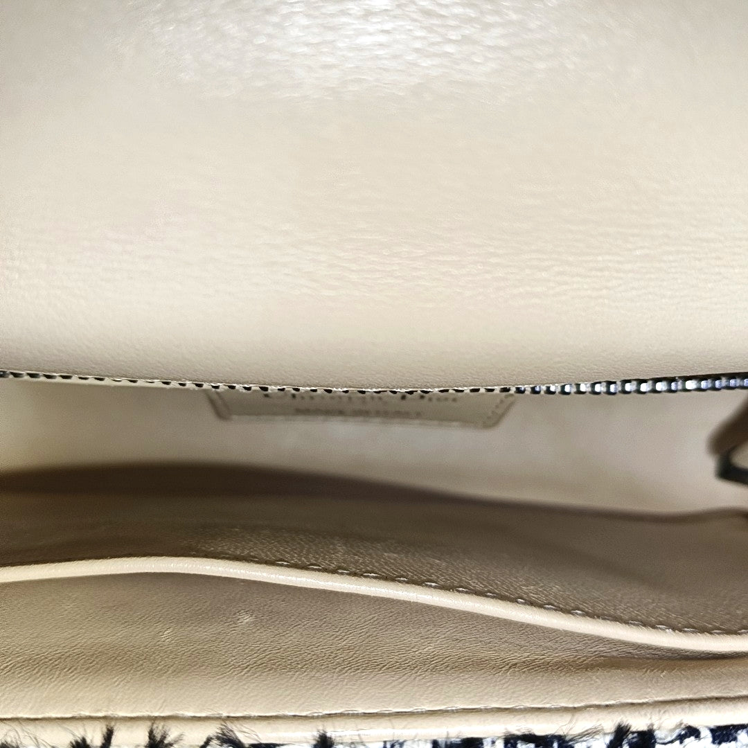 Dior Caro Small Cannage Wool White