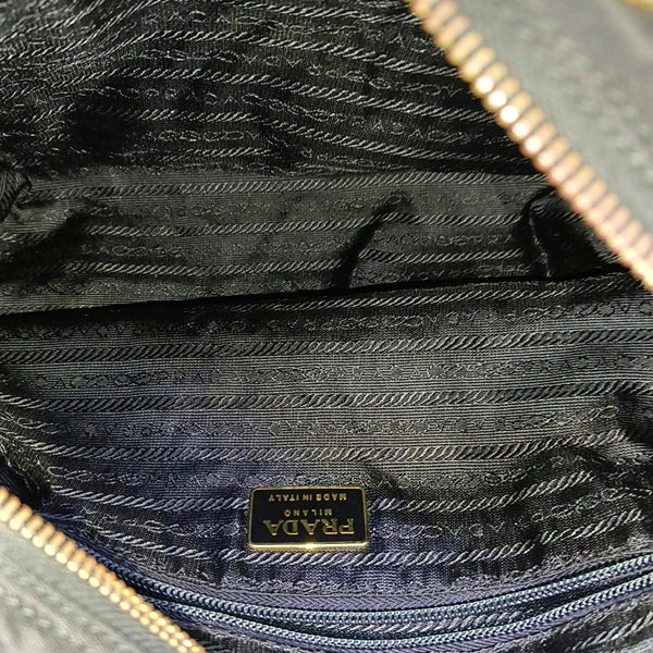 Chain Tote Quilted Nylon Black
